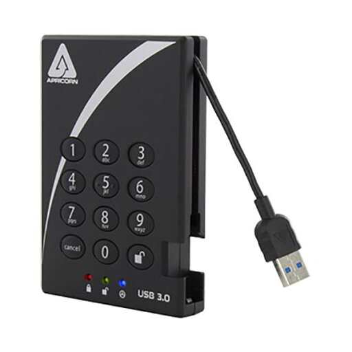 Apricorn AegisPadlock 暗証番号対応ポータブルHDD 500GB A25-3PL256-500(R2)1台 (代引不可) Apricorn AegisPadlock 暗証番号対応ポータブルHDD 500GB A25-3PL256-500(R2)1台 (代引不可)
