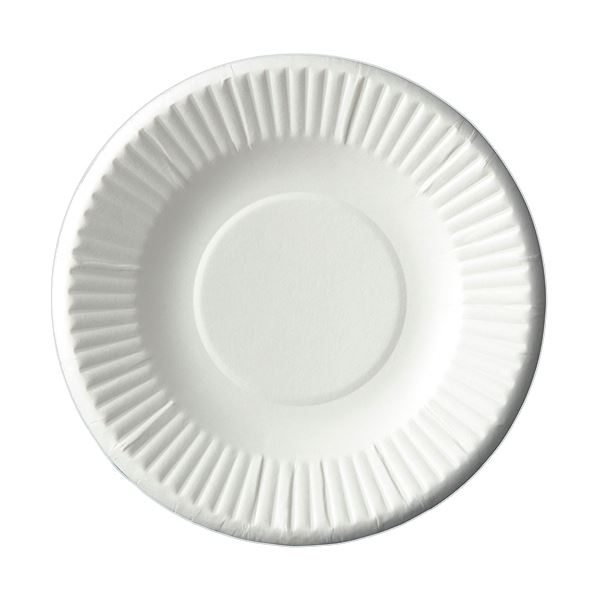 （まとめ）ペーパーウェア ペーパープレート 9cmT-4S 1セット（500枚：100枚×5パック）【×5セット】 (..