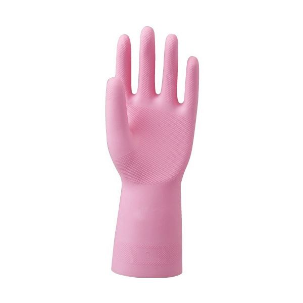 (まとめ) 川西工業 天然ゴム手袋 中厚手 L ピンク #2005-L 1セット(10双) 【×3セット】