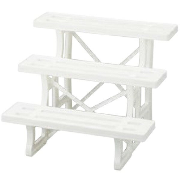 フラワースタンド/プランタースタンド 【幅60cm 3段 ホワイト】 日本製 簡単組立 〔ガーデニング 園芸..