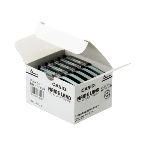 (まとめ)カシオ CASIO ネームランド NAME LAND スタンダードテープ 6mm×8m 透明/黒文字 XR-6X-5P-E 1パック(5個)【×3セット】 (代引不可) (まとめ)カシオ CASIO ネームランド NAME LAND スタンダードテープ 6mm×8m 透明/黒文字 XR-6X-5P-E 1パック(5個)【×3セット】 (代引不可)