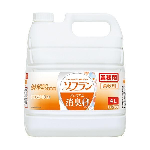 (まとめ) ライオン ソフラン プレミアム消臭 アロマソープの香り 業務用 4L 1本 【×3セット】(3)