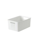 収納ボックス 収納ケース M ハーフ 幅18×奥行26×高さ12cm ホワイト×3セット 取っ手穴付き シューノ リビング パントリー (代引不可)