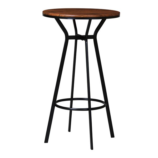 ハイテーブル/カウンターテーブル 【ブラウン】 幅600×奥行600×高さ1030mm スチールフレーム 〔リビング 店舗〕 組立品 (代引不可)