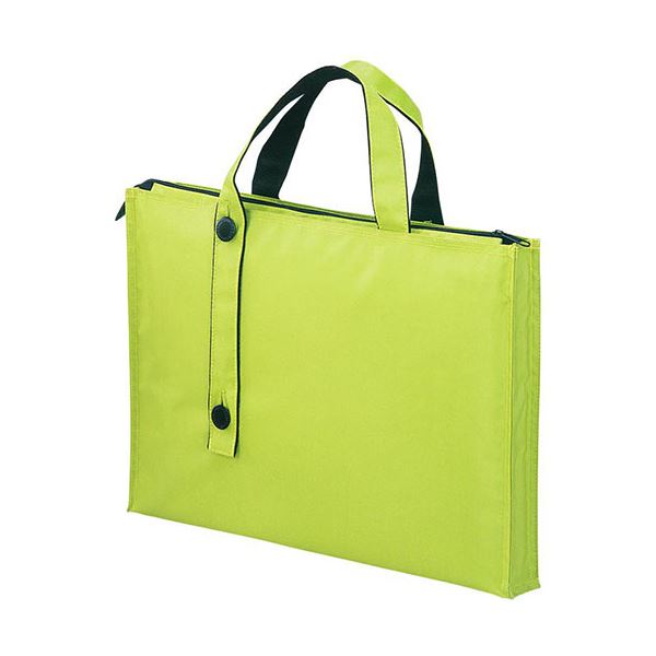 （まとめ）リヒトラブ キャリングバッグ2ウェイタイプ B4 縦300×横400×厚さ50mm 黄緑 A-7650-6 1個【×3セット】 (代引不可)