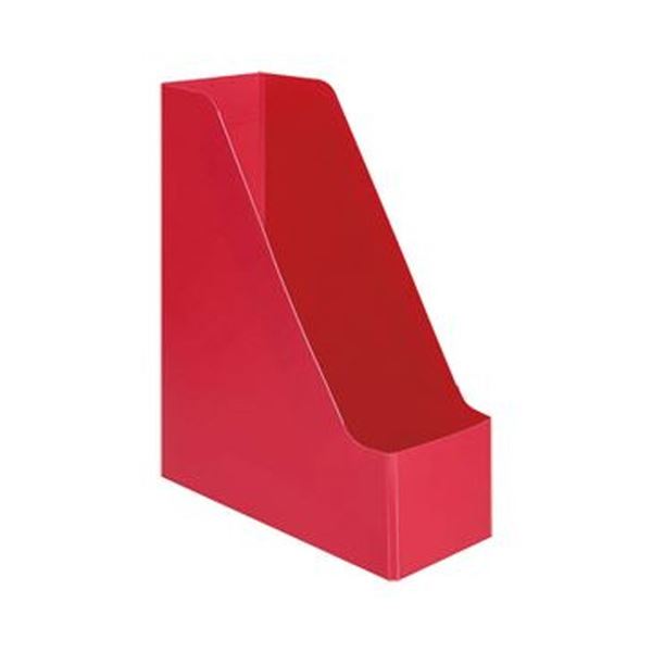 （まとめ）TANOSEE PP製ボックスファイル（組み立て式）A4タテ レッド 1セット（10個）【×5セット】 (代引不可)(3)