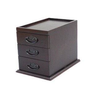 和風ミニチェスト 3段【完成品】 引き出し付き チェスト 木製 (代引不可)