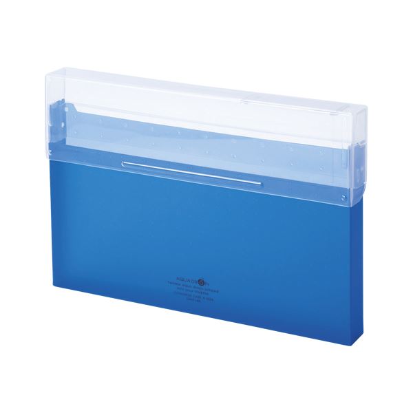 （まとめ） LIHIT LAB AQUA DROPs コングレスケース A4判（収納幅30mm） 青 【×10セット】 (代引不可)