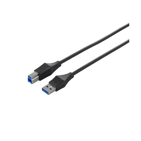 (まとめ) バッファロー ユニバーサルコネクター USB3.0 スリムケーブル (A)オス-(B)オス ブラック 1m BSUABSU310BK 1本 【×10セット】 (代引不可)