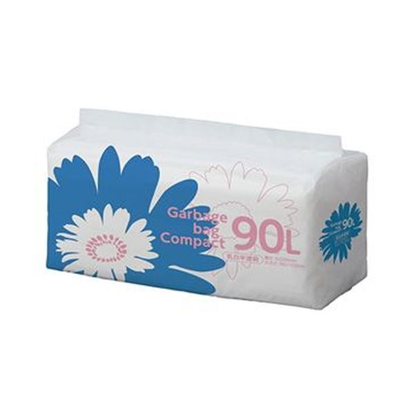 （まとめ）TANOSEE ゴミ袋 コンパクト乳白半透明 90L 1パック（50枚）【×10セット】 (代引不可)