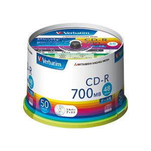 (まとめ) バーベイタム データ用CD-R700MB 4-48倍速 シルバー スピンドルケース SR80FC50V1 1パック(50枚) 【×10セット】 (代引不可)