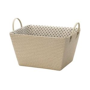 収納バスケット 収納かご 幅43×奥行33×高さ24cm PP ナチュラル タオル 小物 おもちゃ リビング 脱衣所 子供部屋 (代引不可)
