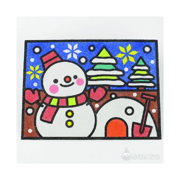 （まとめ） かんたんすな絵シリーズ 冬 ゆきだるま 【×10セット】 (代引不可)(3)
