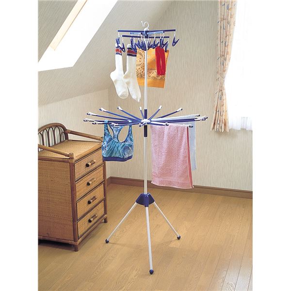 室内物干し 物干しスタンド 2段式 幅81.5cm 日本製 耐荷重8kg ピンチ16個 組立品 ニュークリーンドライ 深海金物 洗濯物 (代引不可)