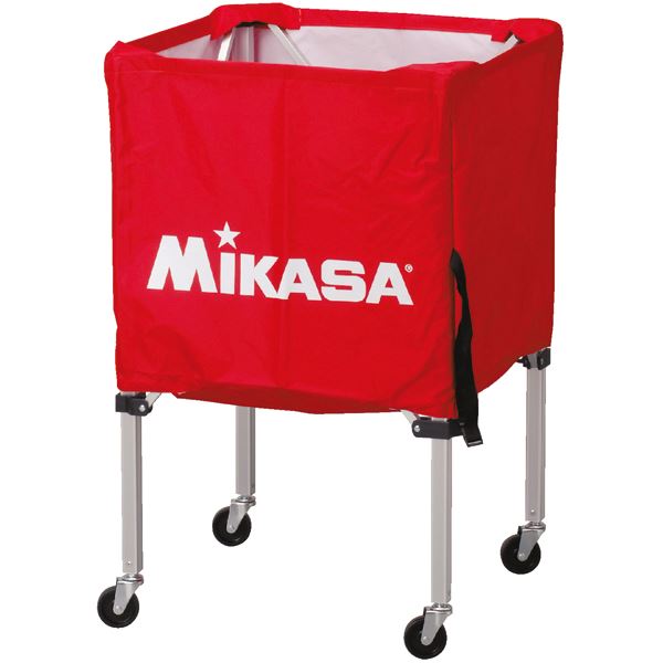 MIKASA（ミカサ）器具 ボールカゴ 箱型・小（フレーム・幕体・キャリーケース3点セット） レッド 【BCSPSS】 (代引不可)