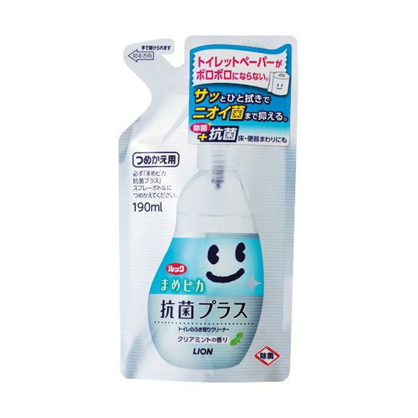 （まとめ）ライオン ルック まめピカ 抗菌プラストイレのふき取りクリーナー つめかえ用 190ml TSHKPT ..