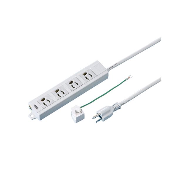 (まとめ) TANOSEE OAタップ 抜け止め 通電ランプ・マグネット付 3P・4個口 1.0m 1個 【×5セット】 (代..