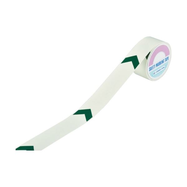 日本緑十字社 高輝度蓄光ラインテープ(矢印付) 50mm幅×10m 屋内用 PET 361007 1巻(4)
