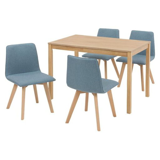ダイニング 5点セット テーブル 110×70cm ナチュラル×1 チェア ブルー×4 木製 組立品 リビング キッチン リビング (代引不可) ダイニング 5点セット テーブル 110×70cm ナチュラル×1 チェア ブルー×4 木製 組立品 リビング キッチン リビング (代引不可)
