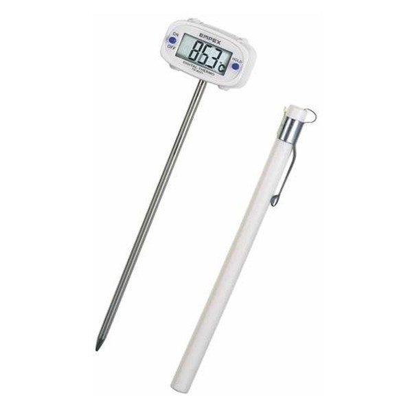 ●メーカー…エンペックス気象計（EMPEX）●型番…TD-8231●測定範囲…−45〜200℃●分解能…0.1℃●精度…±1℃（−20〜100℃）●電源…LR44×1個（付属）●サイズ…36（W）×21（D）×165（H）mmセンサー：φ4×120mm●重量…22g●材質…本体：ステンレスケース：ABS樹脂●動作温度…0〜45℃●データホールド●半固体、液体、気温など広範囲の測定が可能なデジタル差し込み式温度計です。●角度自由（180℃）首振りヘッド。●ワンタッチで測定値を固定表示します。●ホルダー付●※付属電池はテスト電池ですので新しい電池をご購入ください。原産国：中国【代引きについて】こちらの商品は、代引きでの出荷は受け付けておりません。【送料について】北海道、沖縄、離島は別途送料を頂きます。