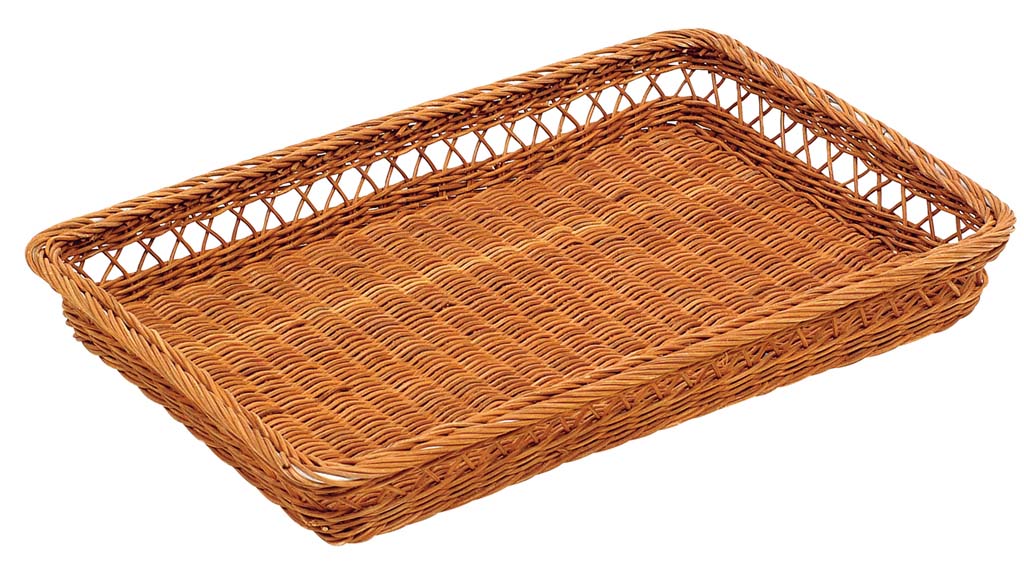 Rakuten - 籐製 浅型スカシパンカゴ 46号 16-730B 茶(代引不可)【送料無料】