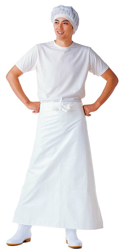 マイティクロス エプロン 腰下 E-1002-0 ホワイト LL(代引不可)【送料無料】