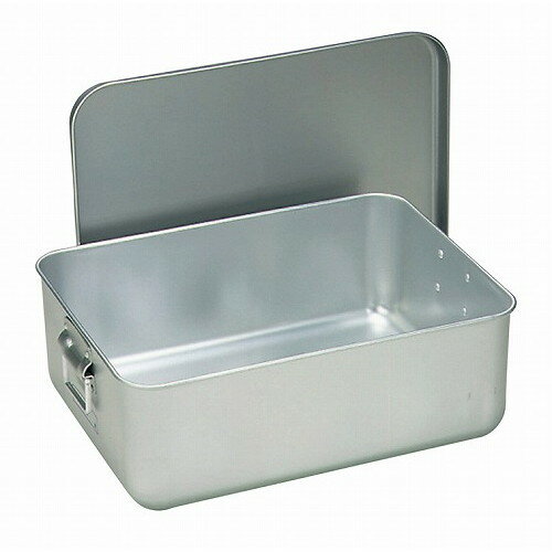 學校飲食用品 - アルマイト プレス パン箱(蓋付)258 45人用 505×370×210(代引不可)【送料無料】