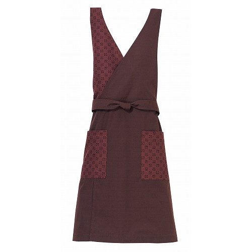 Gingham Aprons - 胸当て エプロン KE0050-6 茶 M(代引不可)【送料無料】