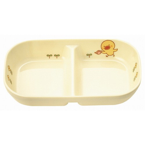メラミン 子供食器 ひよこぐみ 角二ツ仕切皿 小 J31HI(代引不可)