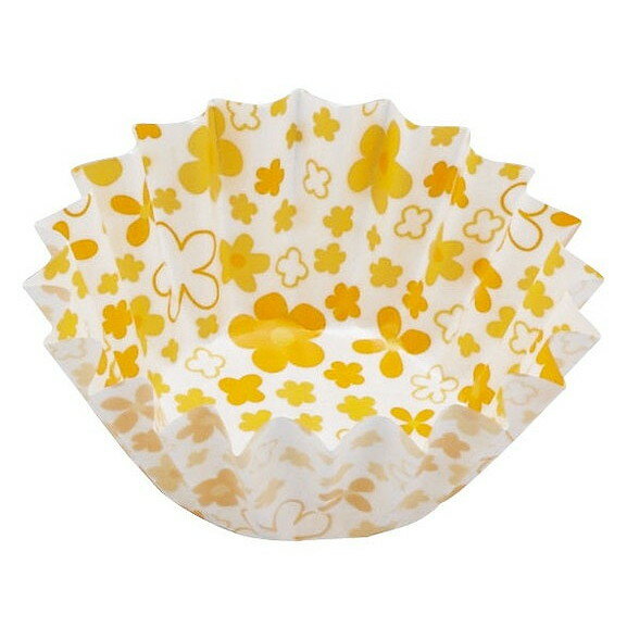 ココ・ケース(500枚入)小花柄 丸型 8号深 イエロー 厨房消耗品 ケース(代引不可)【送料無料】