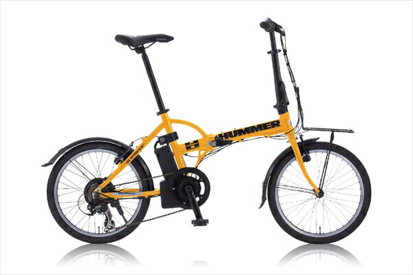 HUMMER 折りたたみ式 20インチ電動自転車 AL-FDB207E イエロー 【メーカー直送】( ...