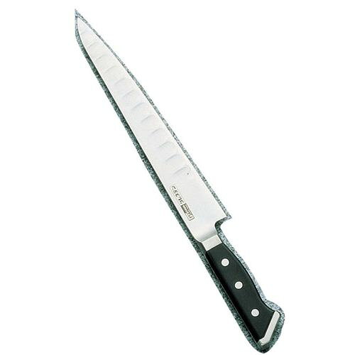 グレステン Tタイプ 筋引 736TSK 36cm AGL09736 JANコード 4562207325691●メーカー品番:736TSK●サイズ(cm):36●全長(mm):500●重量(g):305●背厚(mm):2.0●材質：ブレード--グレステン鋼 ハンドル--積層強化木■GLESTAIN グレステン(←ロゴ) 440Aをベースとしたグレステン鋼には、サブゼロ処理 (超低温処理)をはじめ、さらに何段階にもわたる特殊熱 処理を行っています。■耐蝕性、耐磨耗性、耐熱・耐寒性、靭性(強度)、硬度の 安定性(HRC58~59度)、切れ味の持続性など、 品質を徹底追求して高度な機能を実現。■TKタイプの特徴 切断時に側面にかかる密着抵抗を最小にしてあります。■庖丁側面に密着しにくいので作業性が良く、切れ味が良く、 しかも刃研ぎの面積がせまいため、非常に研ぎ易い設計です。■※包丁の表示サイズは、すべて刃渡り寸法となっております。【送料について】北海道、沖縄、離島は送料を頂きます。