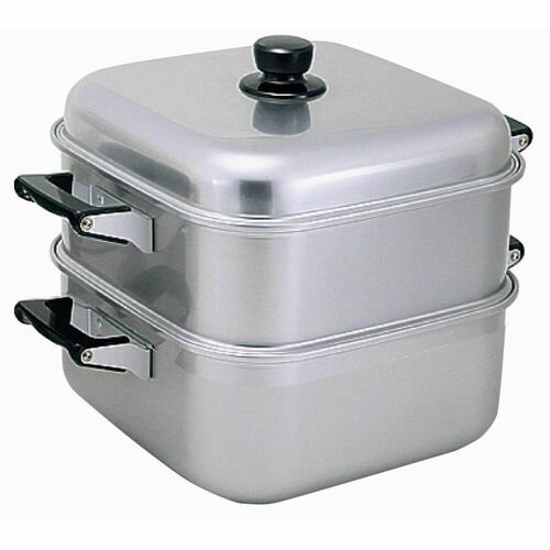 Ih/Gas Compatible - アカオアルミ アルマイト角型蒸器 28cm 一重 AMS71281【送料無料】