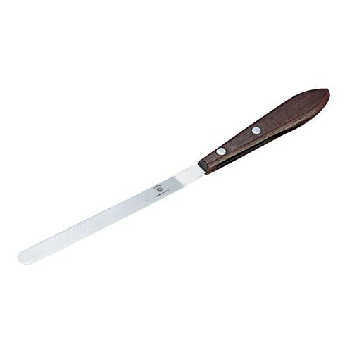 新考社 木柄シフォンケーキ用スパテル S（14cm） WSP202 JANコード 4901691101860●サイズ:S●刃渡り(mm):145●全長(mm):255●重量(kg):0.050●材質：ステンレス 天然木■シフォンケーキ型から焼き上がったケーキを取り はずすのに便利です。■刃にそりがあり、型に添う使い易い設計です。【送料について】北海道、沖縄、離島は送料を頂きます。