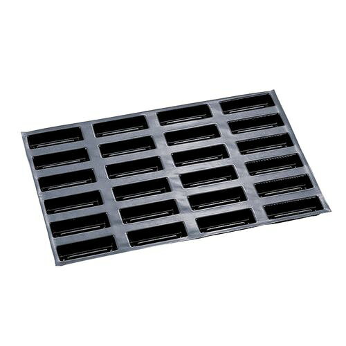 DEMARLE(ドゥマール) フレキシパン 24取 1148 ケークサヴァラン WHL6701 JANコード 4905001704123●メーカー品番:1148●横×縦(mm):600×400●出来上がり寸法・間口×奥行×高さ(mm):120×40×25●容量(cc):90●材質：グラスファイバー/シリコン■DEMARLE FLEXIPAN ドゥマール フレキシパンシリコン+グラスファイバーから生まれたフレキシブルで万能な型。■それがフレキシパンです。■《オーブンから冷凍庫まで》・フレキシパンの使用可能温度は+250~-40℃まで。■全てのお菓子作りに対応します。■《取り出しが簡単。■》・上質のシリコンを使っているので、油なしでも焦げ付きません。■冷凍したお菓子の場合は押し出すだけで外れます。■《優れた耐久性。■》・2,500回以上の焼成に耐え、保管の際にもさび付いたりすることがありません。■《洗浄が簡単》・焦げ付きがほとんどないので、食器を洗うようにさっと洗って乾燥させればOK。■従来の型よりも衛生的です。■耐熱温度:250℃ 耐冷温度:-40℃使用天板サイズ:600×400フランス製【送料について】北海道、沖縄、離島は送料を頂きます。