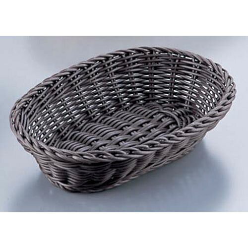 萬洋 樹脂バスケット 小判 24cm こげ茶 WBS1904