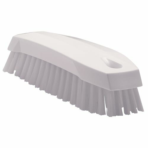 Vikan(ヴァイカン) ハンドブラシ ソフトタイプ 3587 ホワイト JBLD301 JANコード 5705020035876●メーカー品番:3587●カラー:ホワイト●幅×全長(mm):50×170●毛長(mm):25●重量(kg):0.12●材質：ボディ部＝ポリプロピレン　フィラメント＝ポリエステル■Vikan hygiene system ヴァイカンブラシ デンマーク製HACCP対応ブラシHACCP対応の規格を各所に取り入れると共に、カラーコーディングを全商品に導入していますので、色別の洗浄システムがはかれます。■また、人間工学を商品設計の中に取り入れているので従来の商品と比べて疲労度合が軽く、使う人の身になって設計されています。■ポリエステルの毛を一束ずつステンレス製留め具で留めて 有るので、毛が抜けにくい。■熱湯(120℃)・洗浄・消毒剤・酸・アルカリ・油に非常 に強い。■ほこりやバクテリアを吸収しない。■材質:本体/ポリプロピレン 毛 /ポリエステル■コンパクトサイズで女性にも使い易いブラシです。■作業台や容器など多目的に使用できます。【送料について】北海道、沖縄、離島は送料を頂きます。