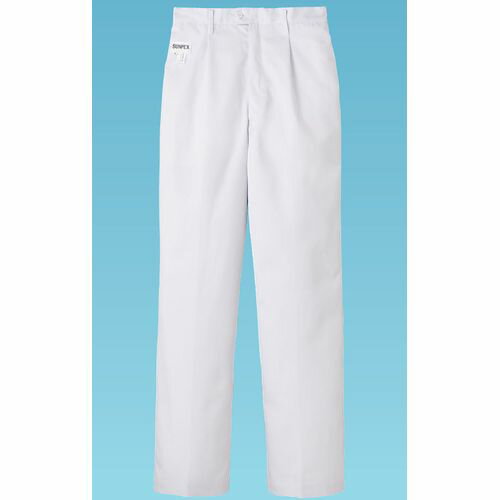 サンペックスイスト 男性用パンツ FH-1110（ホワイト） 5L 後ゴム SPV2708 JANコード 4589929571366●メーカー品番:FH-1110●サイズ:5L●ウエスト(cm):103~110●総丈(cm):101●股下(cm):70●材質：ポリエステル65％、綿35％■ポリエステル65%+綿35%/ツイルフレッシュエリア加工■※後ゴム■制電【送料について】北海道、沖縄、離島は送料を頂きます。