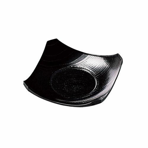 福井クラフト ABS 隅切 茶碗蒸皿 黒 82158299 PTY5001