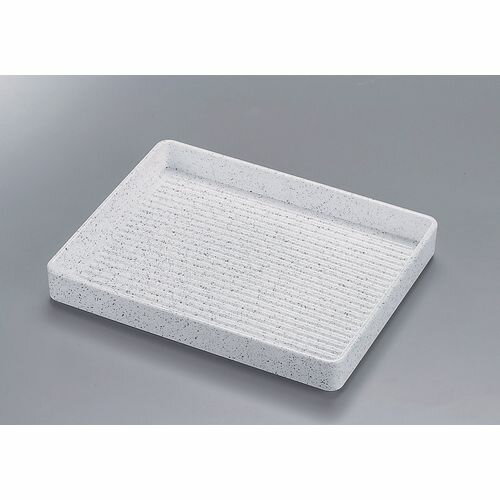 Square Plates - 福井クラフト ABS製 長角肉皿 銀たたき 中 54252590 RNK9002