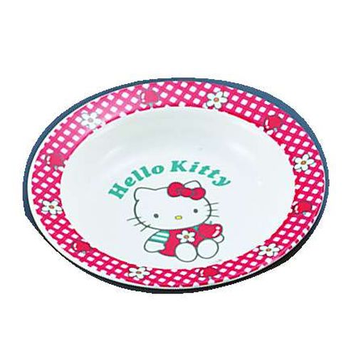 台和 メラミンお子様食器「ニューキティ」 カレー皿(ギンガム) RKL22