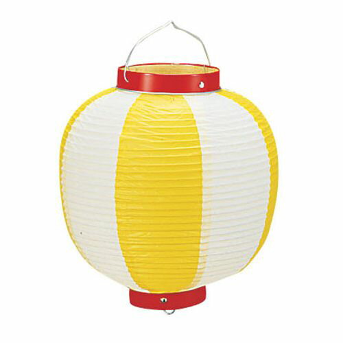 カドキ ビニール提灯丸型 《9号》 黄／白 B42 YTY0292C JANコード 4548046000425●サイズ:9号●カラー:黄/白●外径×高さ(mm):240×290●重量(g):190●材質：ビニール【送料について】北海道、沖縄、離島は送料を頂きます。