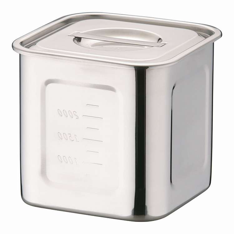 HACCP18-8深型角キッチンポット 15cm(代引不可)【送料無料】