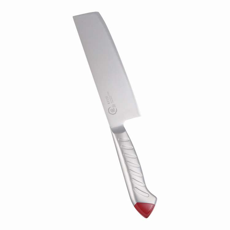 龍治 ステンカラー 菜切 16.5cm レッド(代引不可)【送料無料】