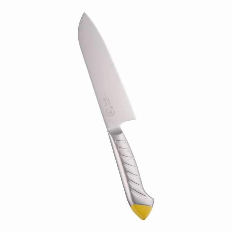 龍治 ステンカラー 三徳 17cm イエロー(代引不可)【送料無料】