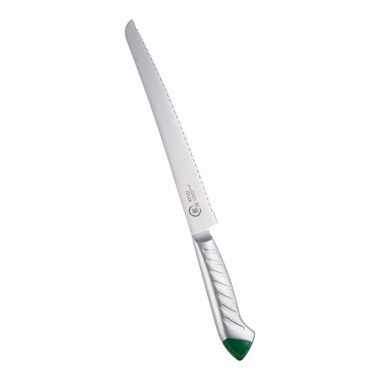 龍治 ステンカラー パンスライサー 23cm グリーン(代引不可)【送料無料】