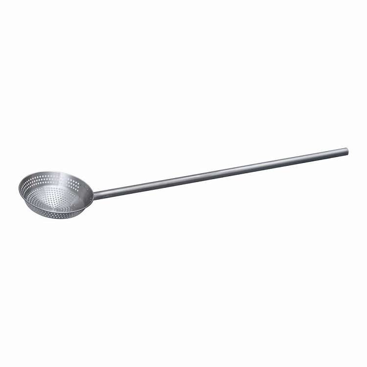 School Lunch Goods - ステンレス 一体型 角柄網ひしゃく φ25cm×柄長100cm(代引不可)【送料無料】