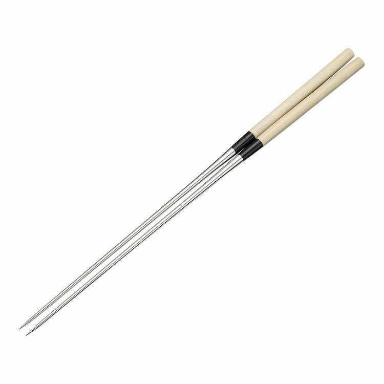 Cooking Chopsticks - 本焼ステンレス朴柄盛箸 240mm(代引不可)【送料無料】