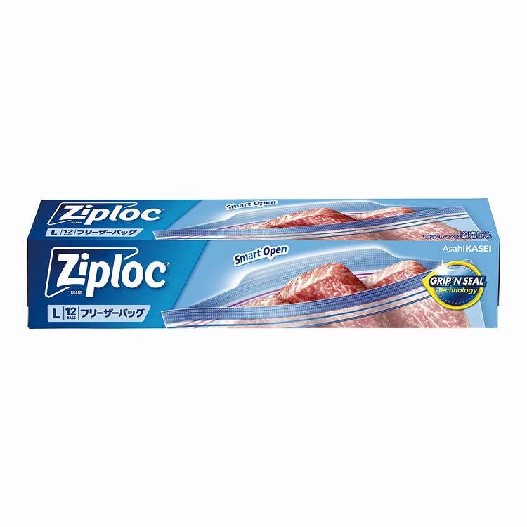 旭化成 ジップロック フリーザーバッグ Wジッパータブ付 L 12枚入(代引不可)