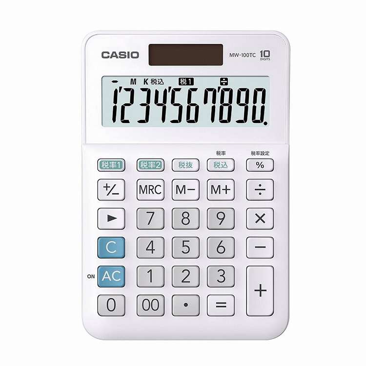 カシオ W税電卓 MW-100TC WE-N(10桁)(代引不可)